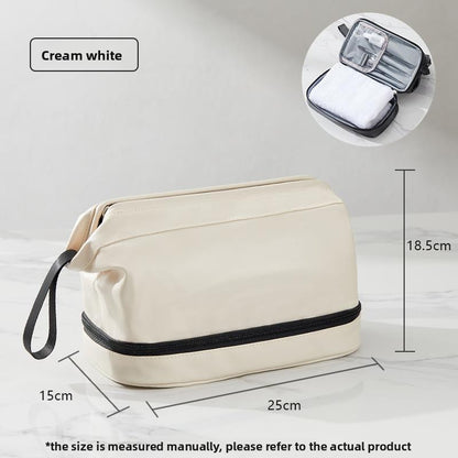 pu leather waterproof double-layer men's toiletry bag