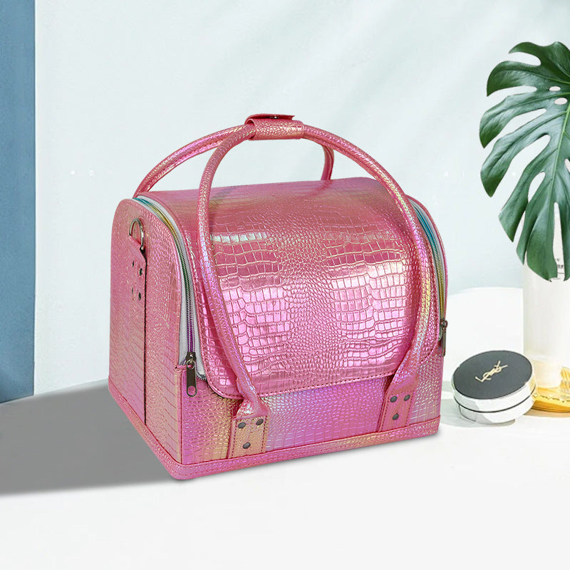 PU Magic Crocodile Leather Cosmetic Bag