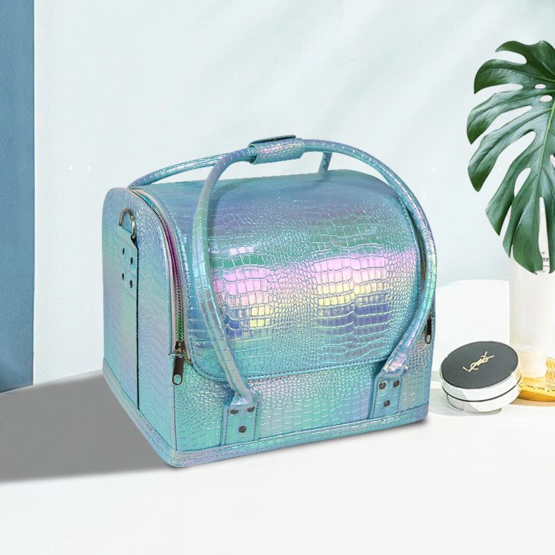 PU Magic Crocodile Leather Cosmetic Bag