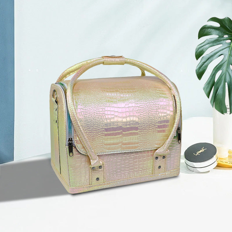 PU Magic Crocodile Leather Cosmetic Bag