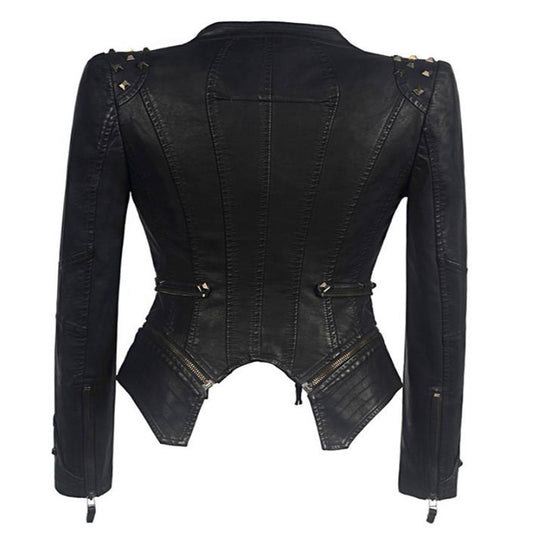 PU Rivet Motorcycle Jacket