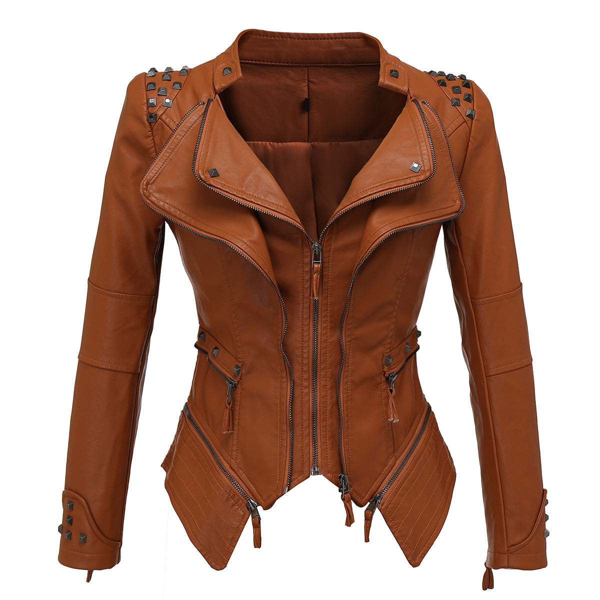 PU Rivet Motorcycle Jacket