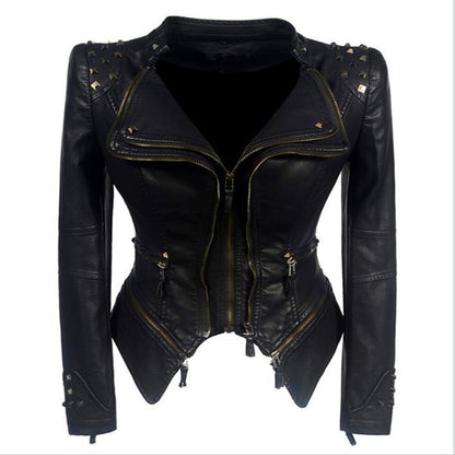 PU Rivet Motorcycle Jacket
