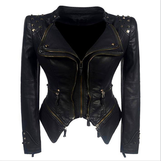 PU Rivet Motorcycle Jacket