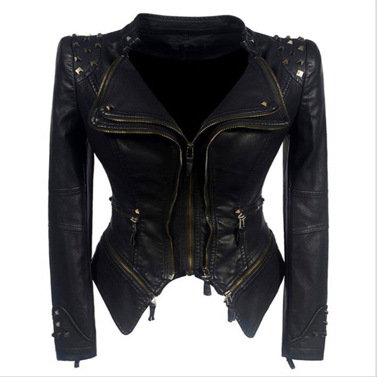 PU Rivet Motorcycle Jacket