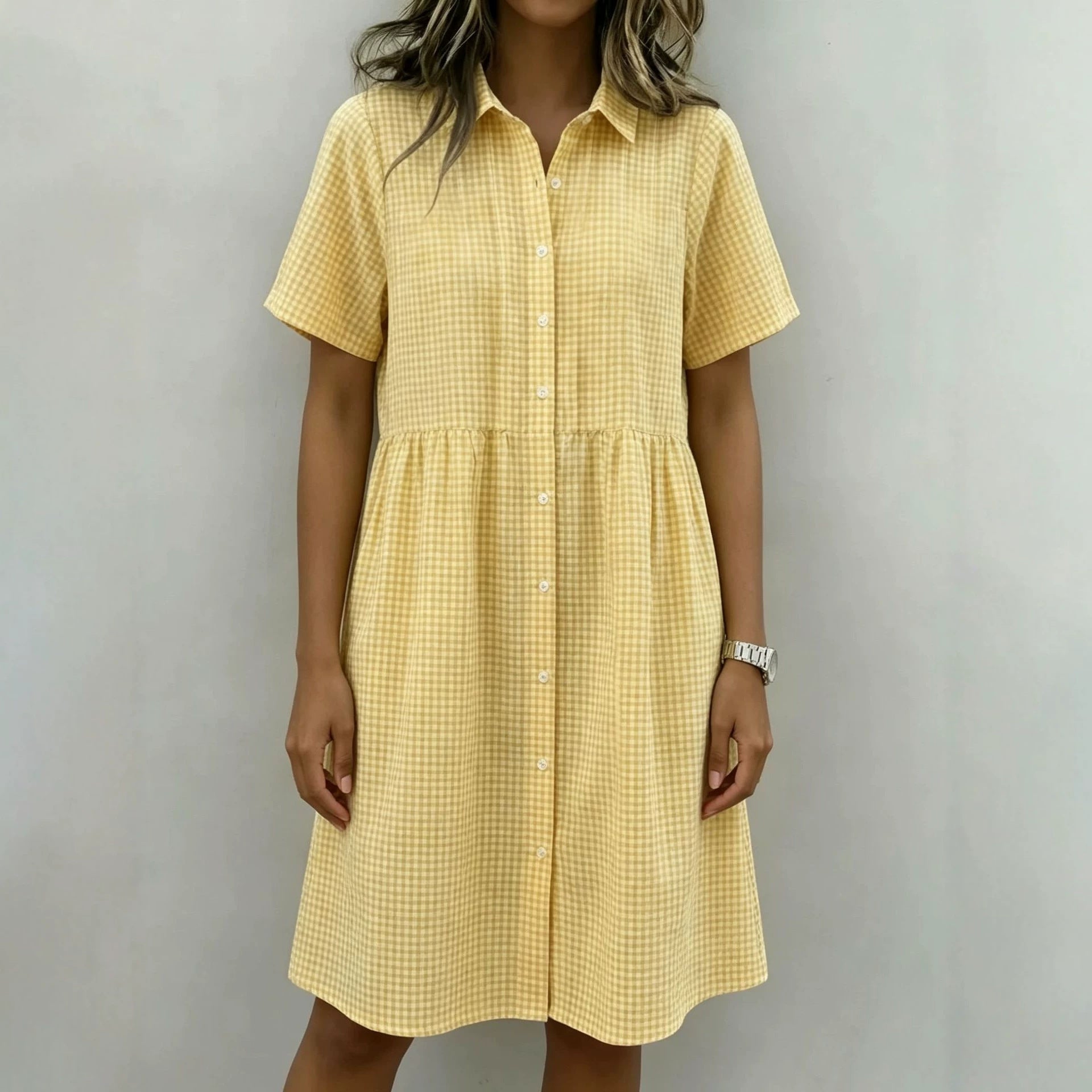 Puff-sleeve dress
