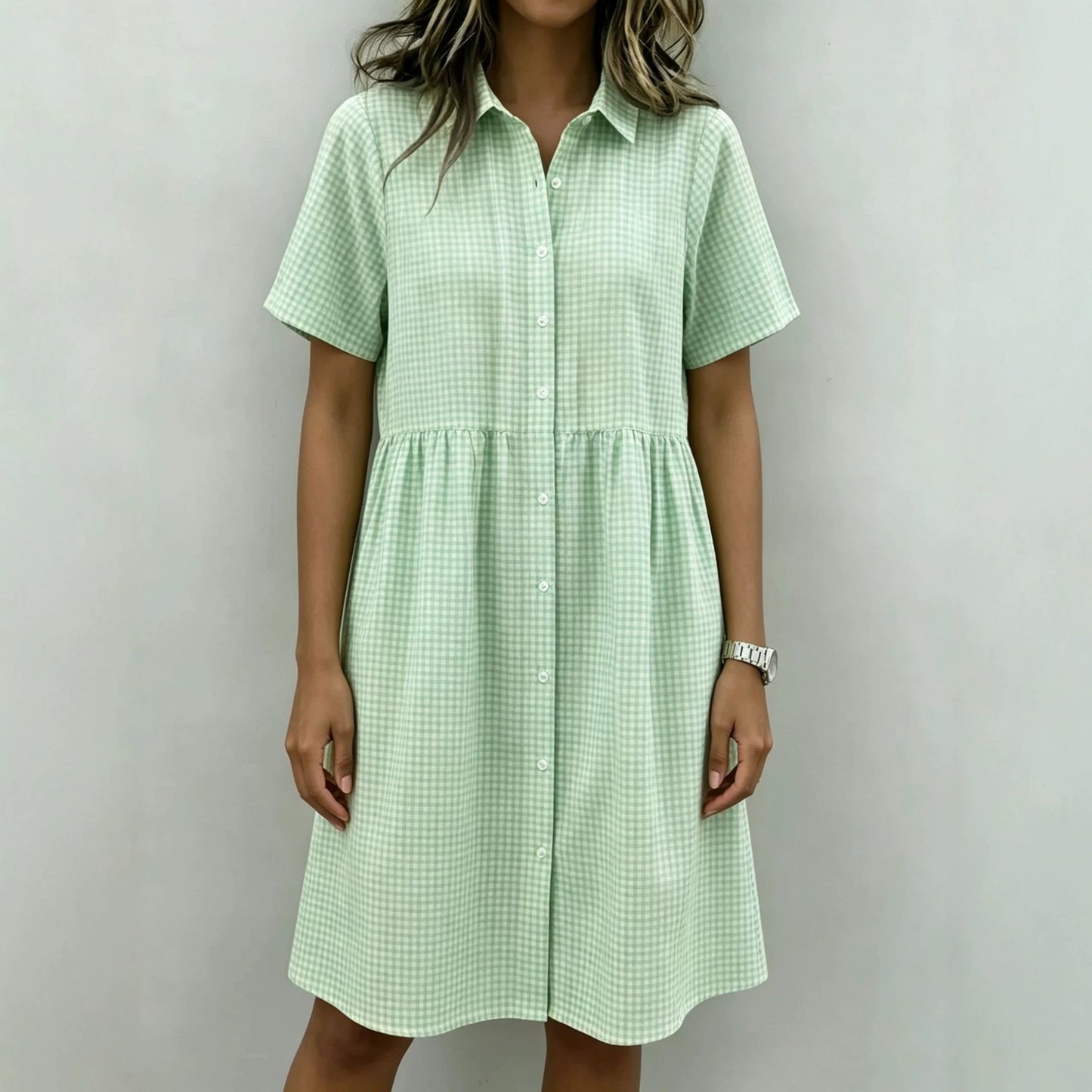 Puff-sleeve dress