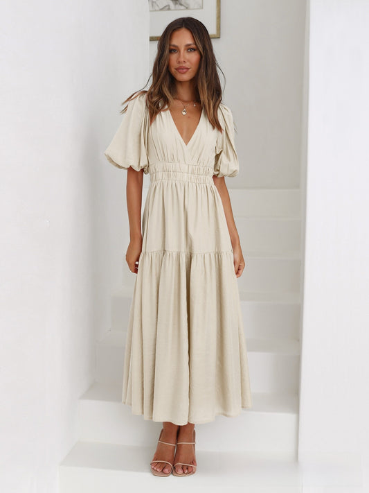 Puff-sleeve dress
