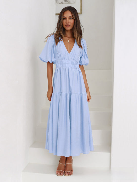 Puff-sleeve dress