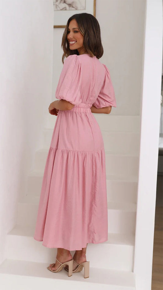 Puff-sleeve dress