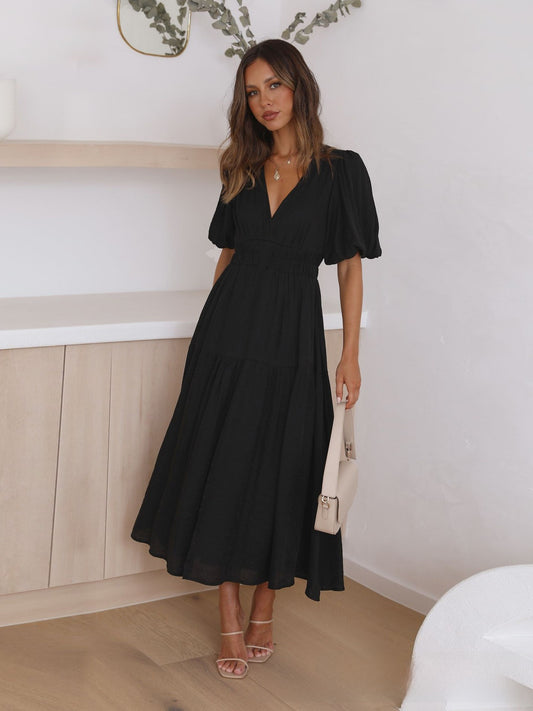 Puff-sleeve dress
