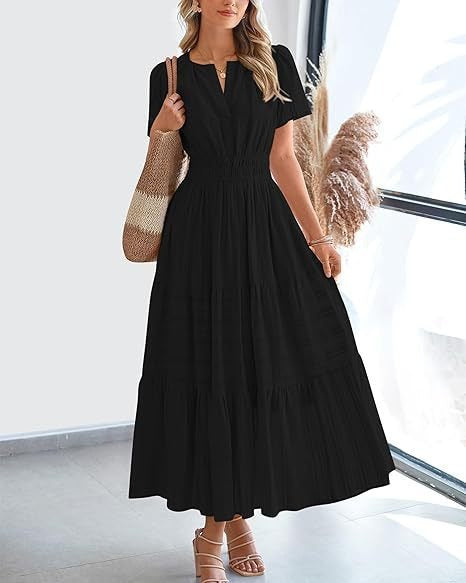 Puff-sleeve dress