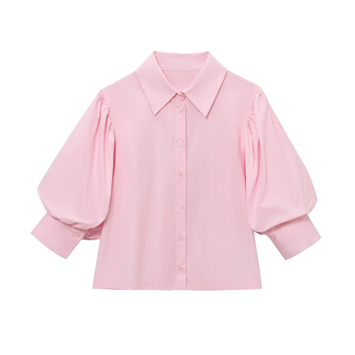 Puff Sleeve Lapel Shirt