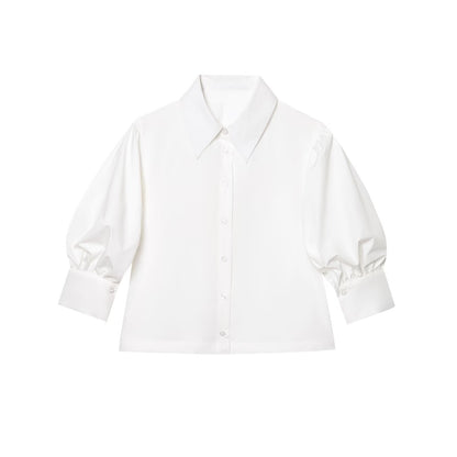 Puff Sleeve Lapel Shirt