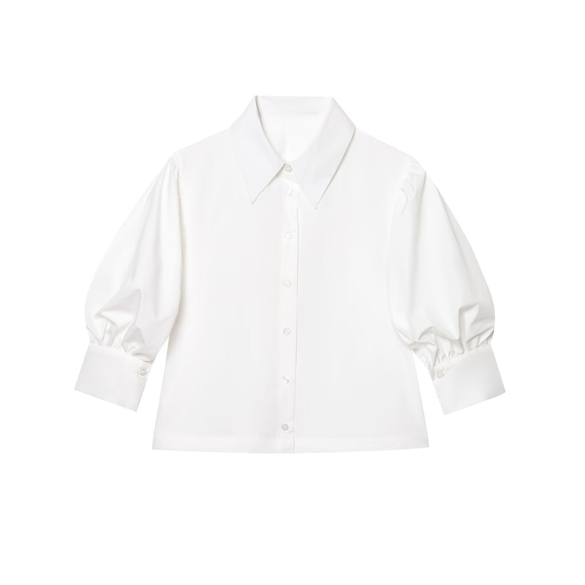 Puff Sleeve Lapel Shirt
