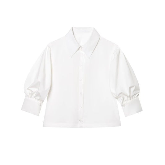 Puff Sleeve Lapel Shirt