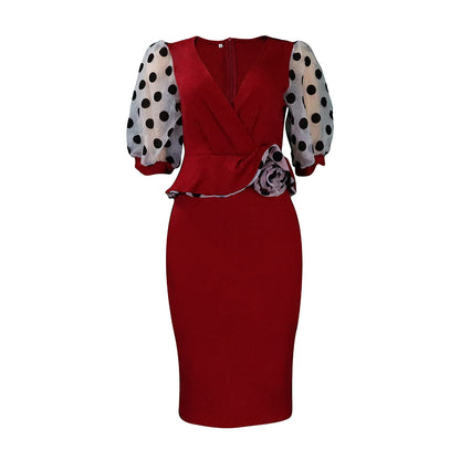 Puffed-sleeve dress