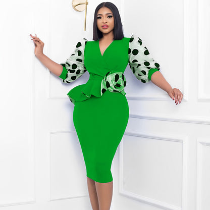 Puffed-sleeve dress