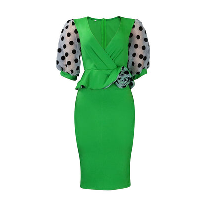 Puffed-sleeve dress