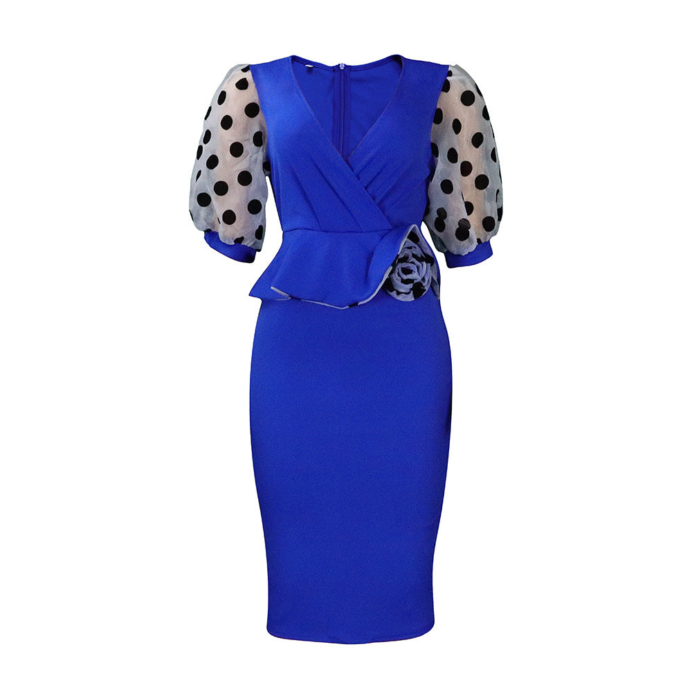 Puffed-sleeve dress