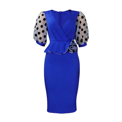 Puffed-sleeve dress