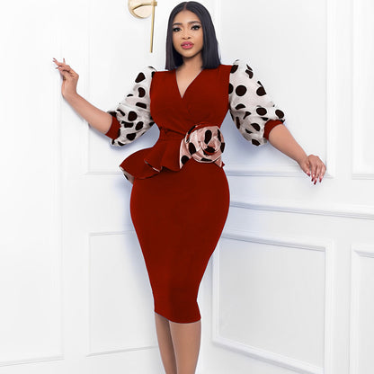 Puffed-sleeve dress