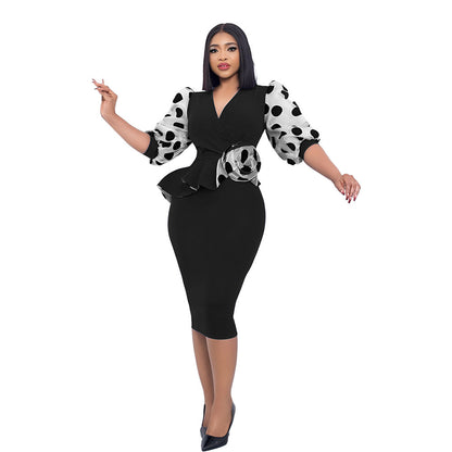 Puffed-sleeve dress