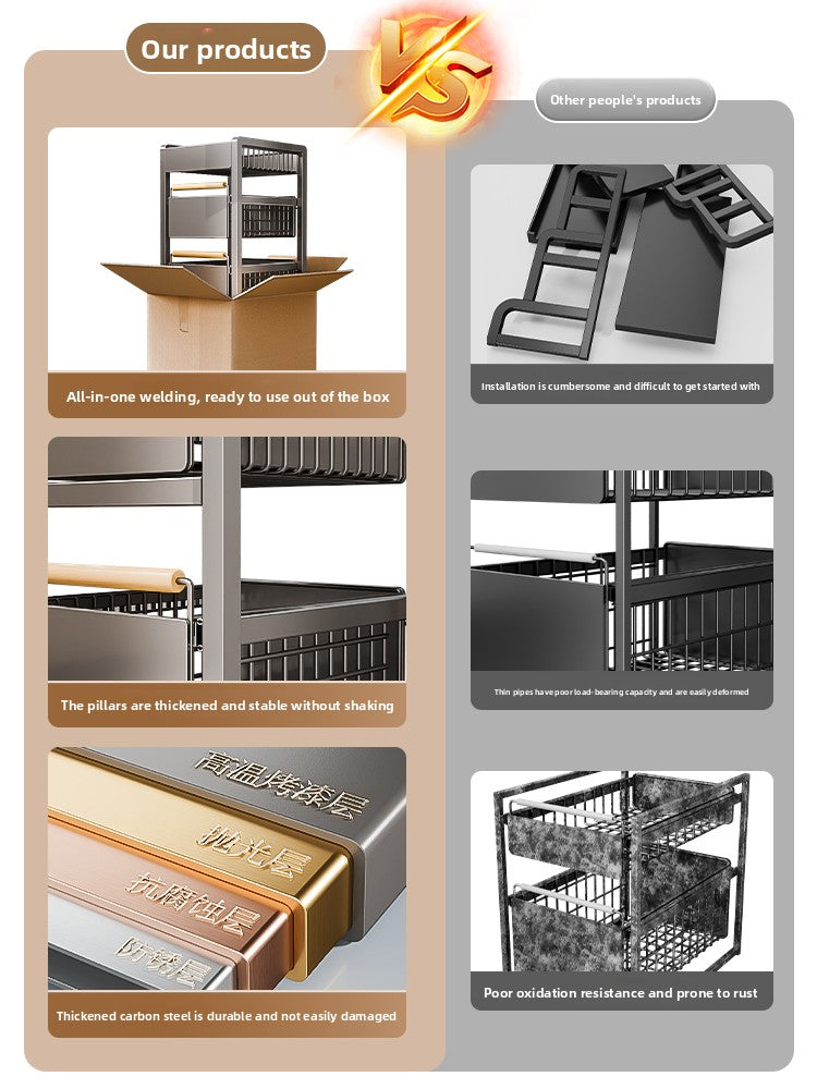 Pull-Out Cabinet Shelf Organizer