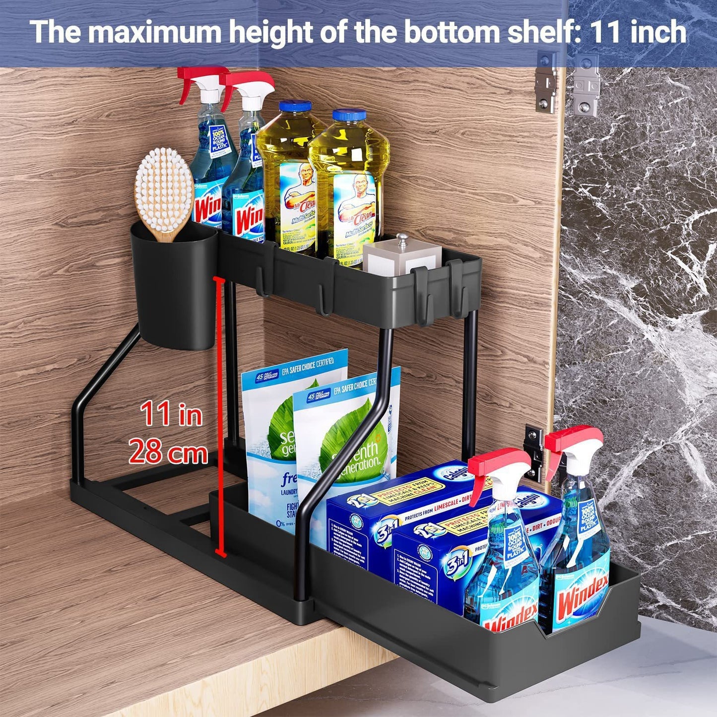 Pull-out shelf for kitchen sink