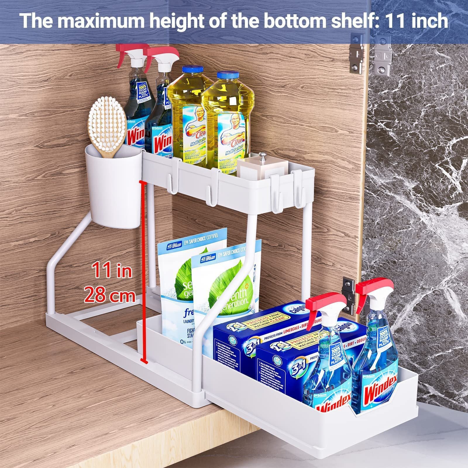 Pull-out shelf for kitchen sink