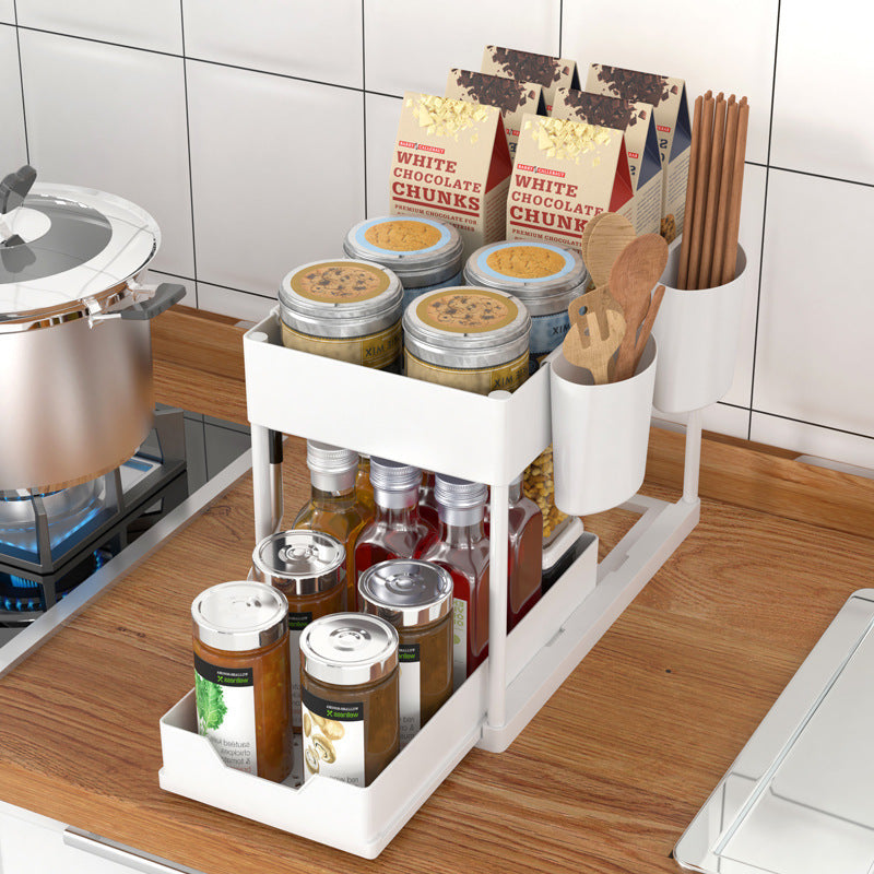 Pull-out shelf for kitchen sink