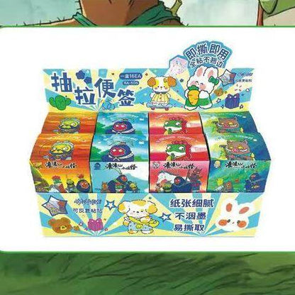 Pull-out sticky note stickers