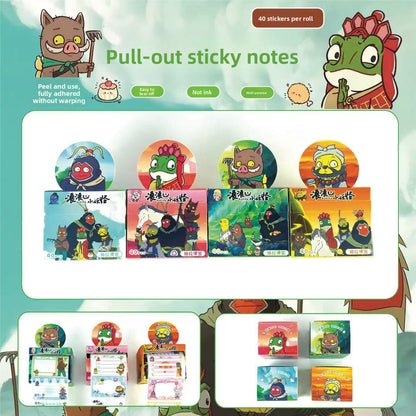 Pull-out sticky note stickers