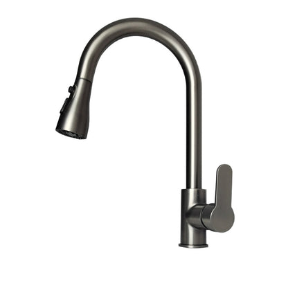 Pull out the faucet to switch between hot and cold water.