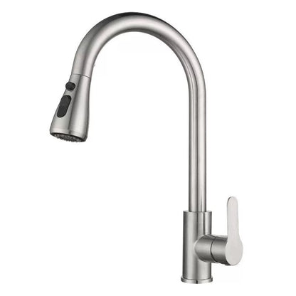 Pull out the faucet to switch between hot and cold water.