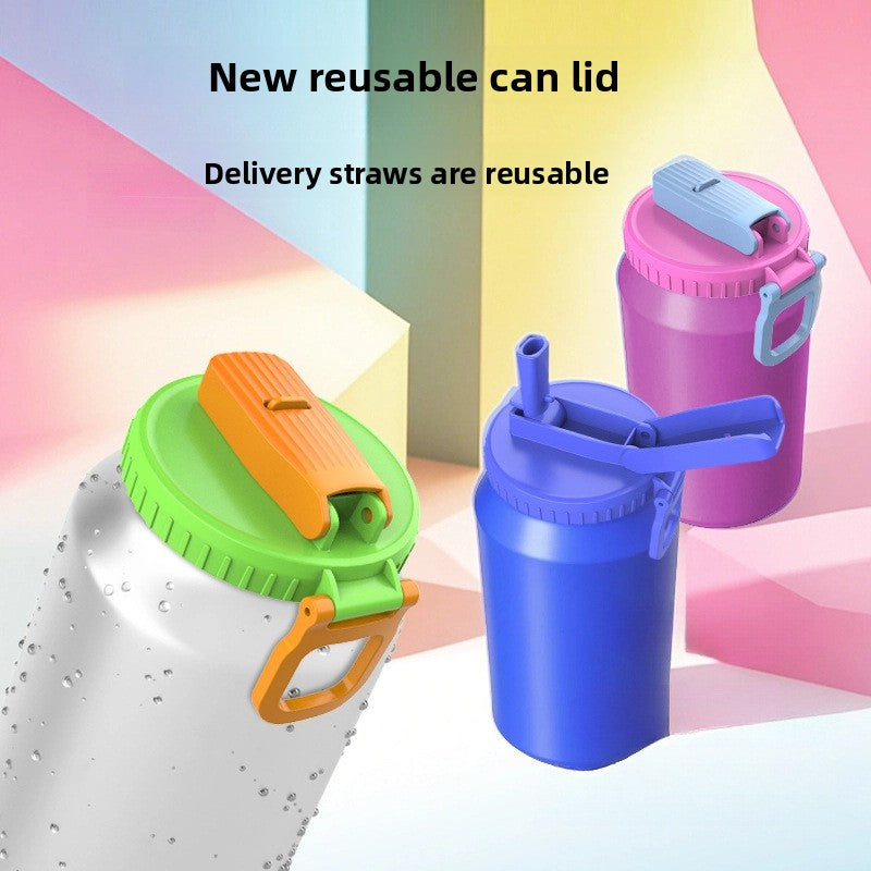 pull-tab can straw lid