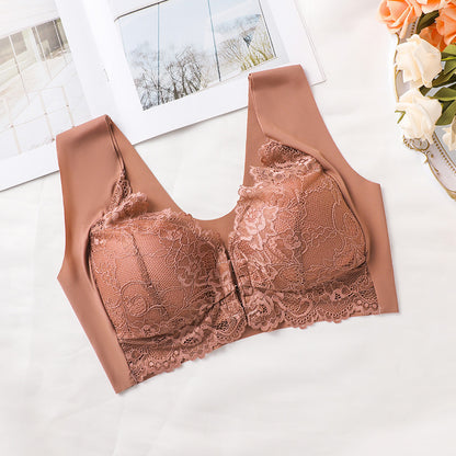 Pull-up bra with snap-on front fasteners