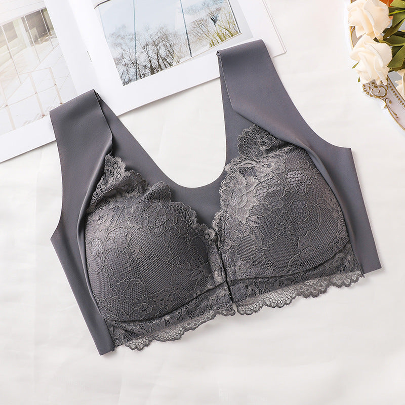 Pull-up bra with snap-on front fasteners