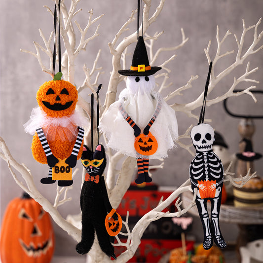 Pumpkin Black Cat Ghost Skull Halloween Home Party Pendant