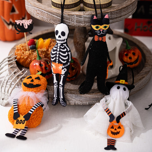 Pumpkin Black Cat Ghost Skull Halloween Home Party Pendant