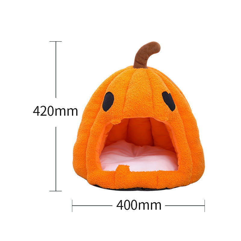 Pumpkin-shaped Warm Cat Nest