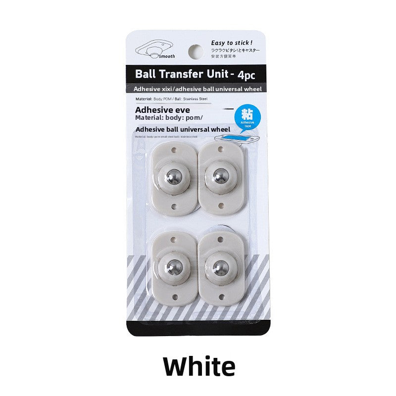 Punch-free adhesive storage box bottom small wheel