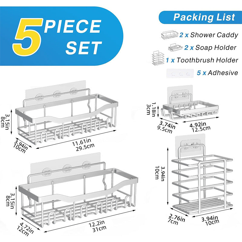 Punch-free Bathroom Wall Storage Rack