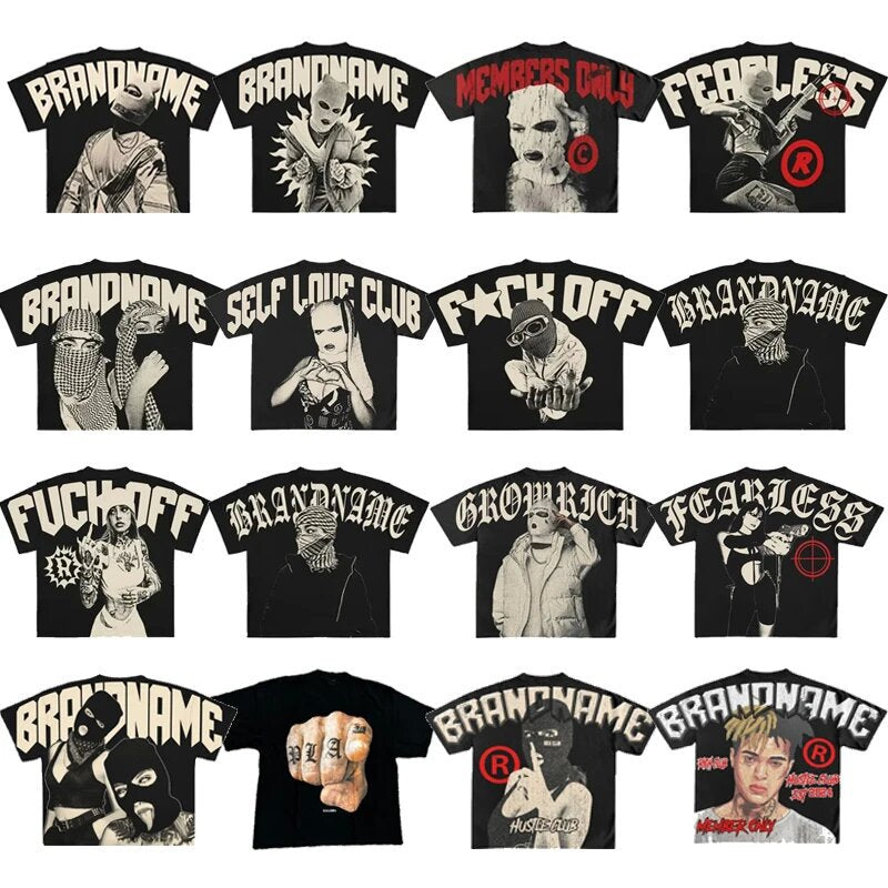 Punk casual cotton loose T-shirt