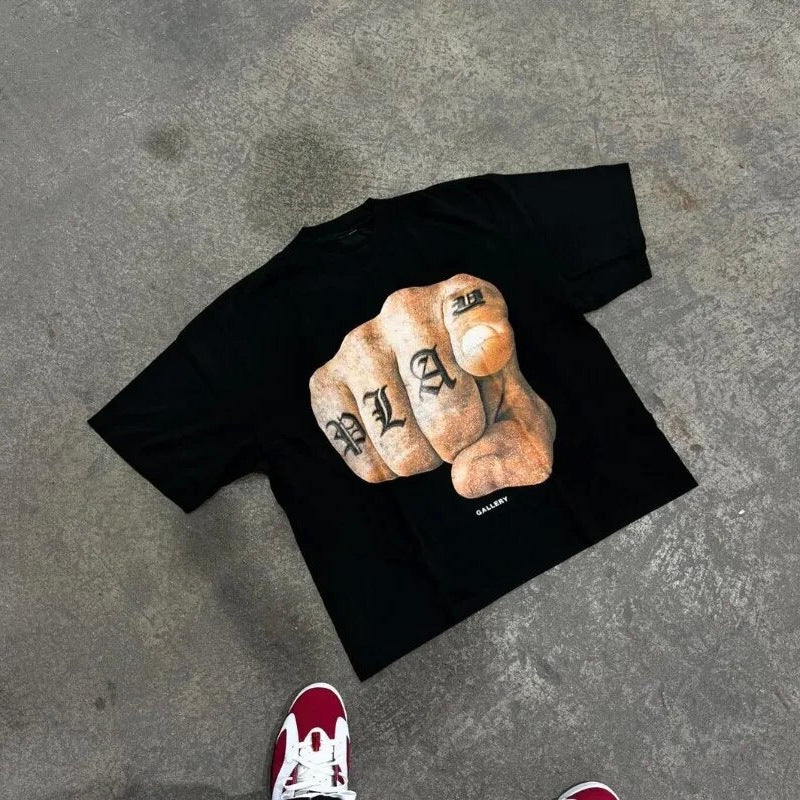 Punk casual cotton loose T-shirt