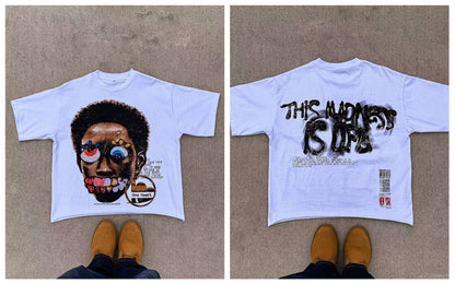 Punk casual cotton loose T-shirt