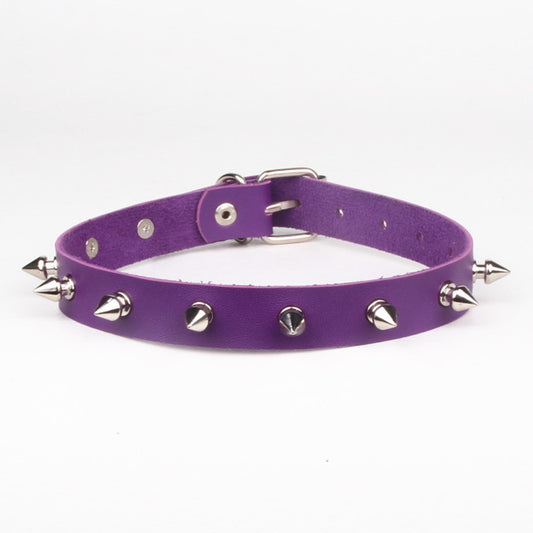 Punk Gothic PU Leather Collar with Spikes