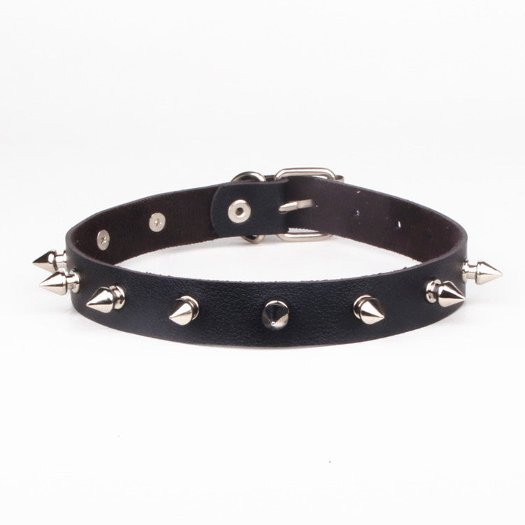 Punk Gothic PU Leather Collar with Spikes