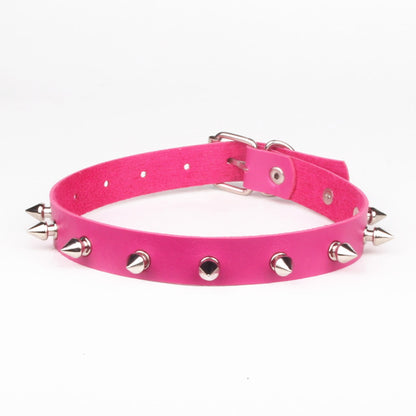 Punk Gothic PU Leather Collar with Spikes