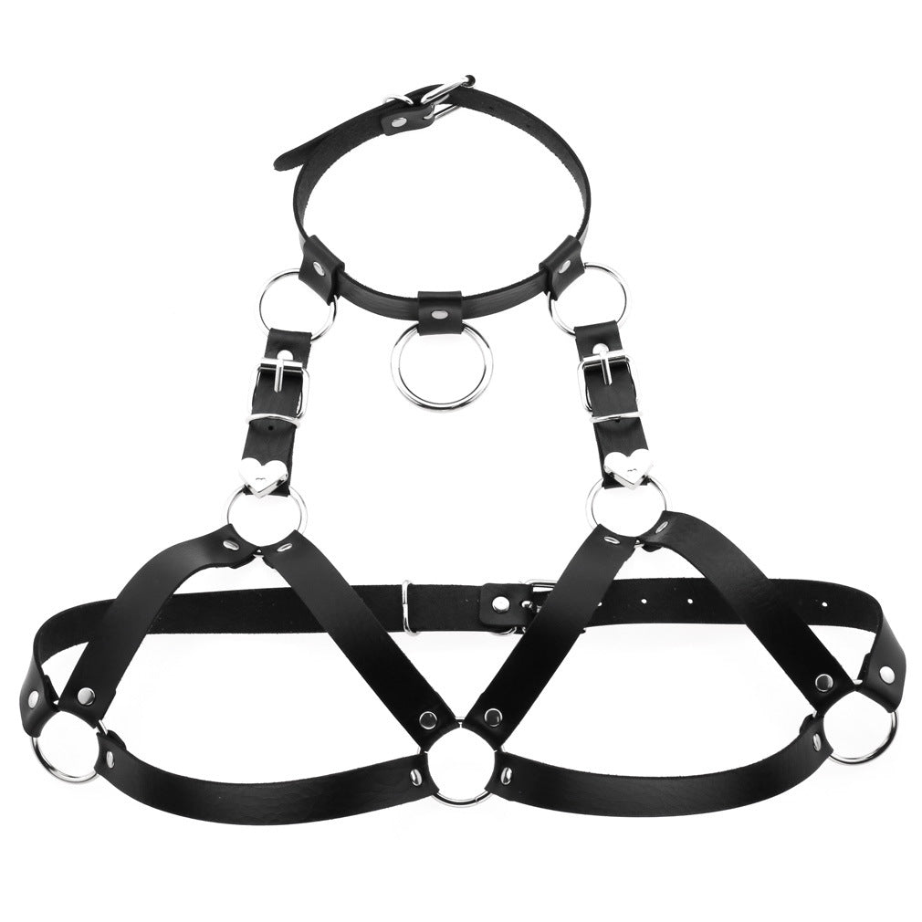 Punk Harajuku Leather Collar Strap Adjustable Belt Fashion Accessory